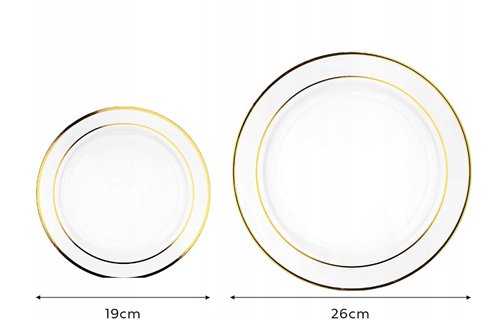 Talerze wielorazowe złote 20 szt