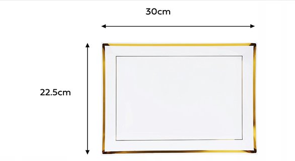 Półmisek wielorazowy złoty prostokątny duży