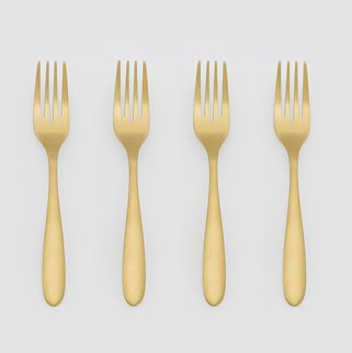Złote widelczyki 4 sztuki