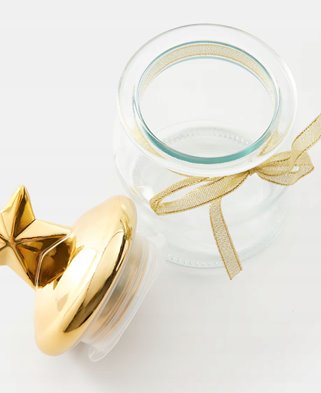 Pojemnik Świąteczny z gwiazdą złoty