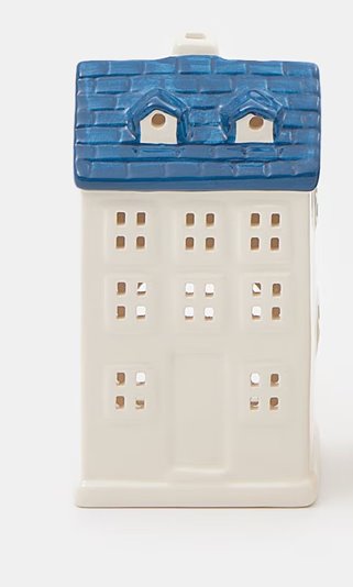 Domek dekoracyjny niebieski 14 cm