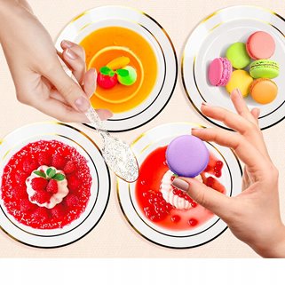 Zestaw imprezowy złoty dla 25 osób wielorazowy