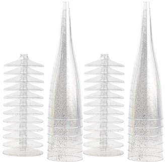 Wielorazowe srebrne kieliszki do szampana 10szt