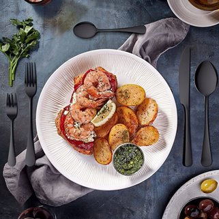 Sztućce czarne 36 el/ 6 os