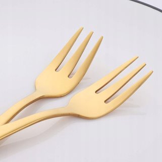 Złote widelczyki 8 sztuk