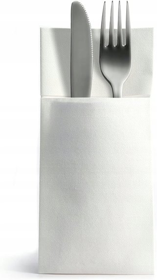 Kieszonki na sztućce białe 12 sztuk