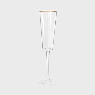 Kieliszek do szampana Homla ze złotym rantem złoty 150ml w kształcie serca