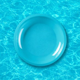 Talerz Niebieski plastikowy 25 szt wielorazowy