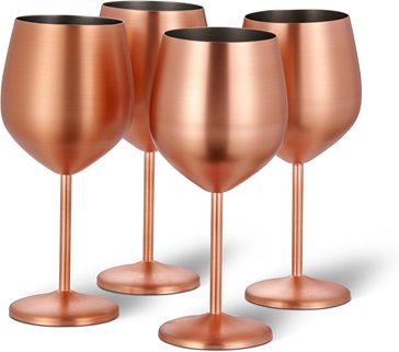 Stalowe matowe kieliszki do wina różowe 4 szt