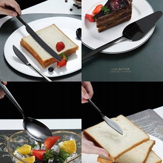 Czarny zestaw do serwowania 10 sztuk