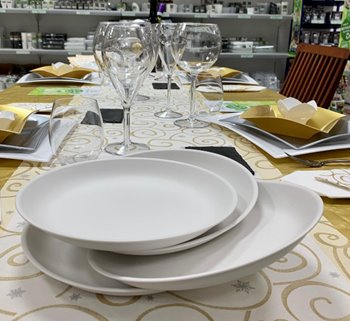 Talerz obiadowy plastikowy PREMIUM Zmywarka biały