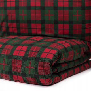 Pościel w kratę 220x200 bawełna prezent Świąteczna Święta wigilia Tartan