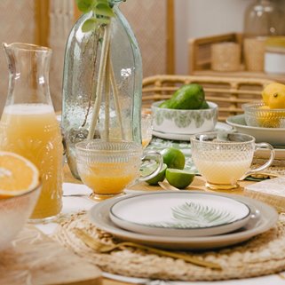 Filiżanka BARREL szklana złota 360 ml