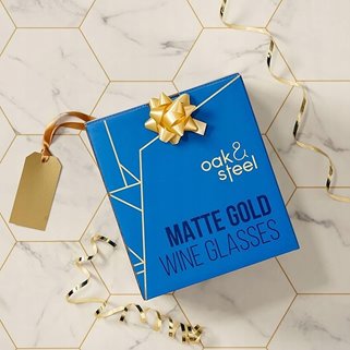 Kieliszki do wina stalowe matowe złoto 4 sztuki