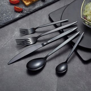 Sztućce czarne 30 el/6 os