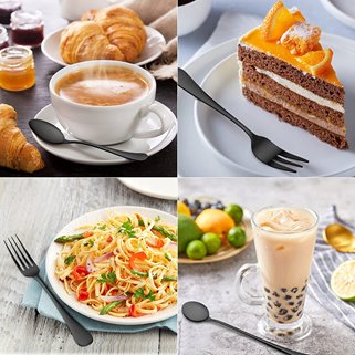 Sztućce czarne 36 el/ 6 os