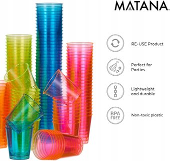 Kieliszki do wódki RÓŻOWE i NiEBIESKIE 20 sztuk