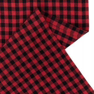 Bieżnik czerwony w kratę 160 x 40 cm