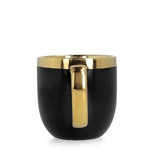 Kubek czarny ze złotym rantem