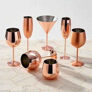 Kieliszki do martini różowe złoto 4 szt