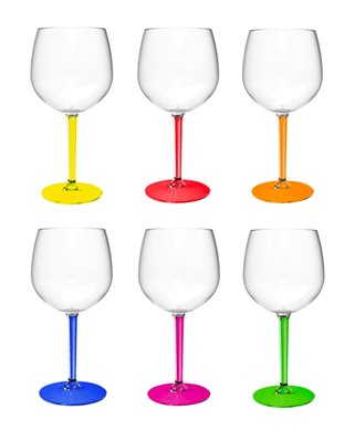 Kieliszek plastikowy do wina różowy Tritan 550 ml