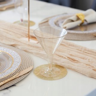 Złote kieliszki do drinków wielorazowe 12 sztuk