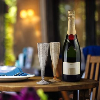 Wielorazowe srebrne kieliszki do szampana 10szt