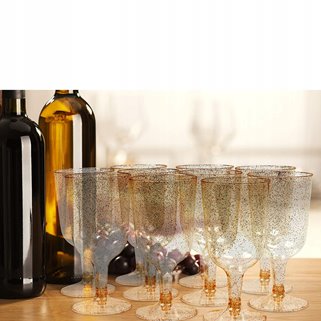 Plastikowe kieliszki wielorazowe do wina 10 sztuk