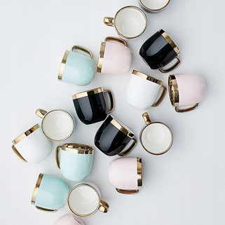 Kubek biały ze złotym rantem 280 ml