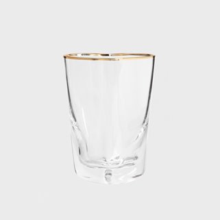 Szklanka do napojów Homla 280 ml w kaształcie serca ze złotą obwódką