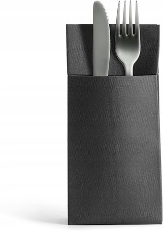 Kieszonki na sztućce czarne 12 sztuk