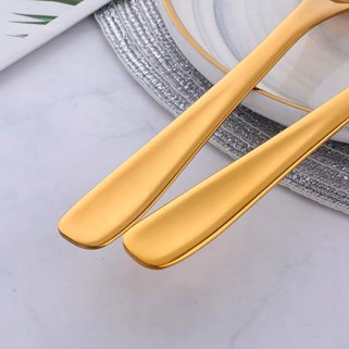 Złote sztućce do serwowania sałatkowe widelec JAKOŚĆ DŁUGIE 3 sztuki