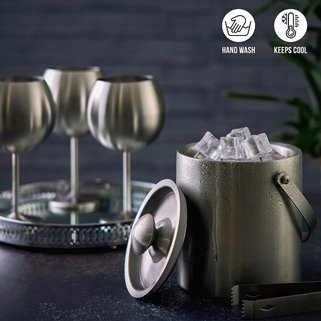 Wiaderko na lód ze szczypcami