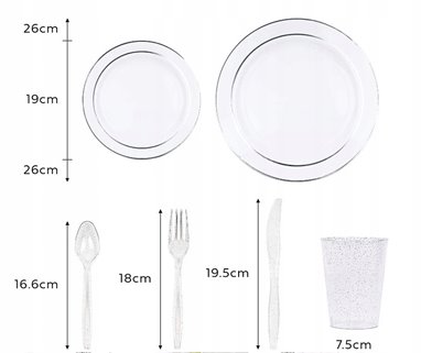 Zestaw imprezowy dla 25 osób srebrny