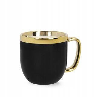 Kubek czarny ze złotym rantem