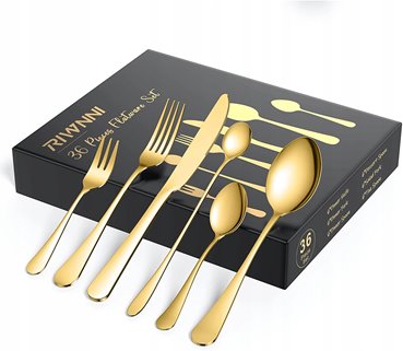 Sztućce złote 36 e l/ 6 os