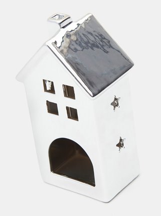 Domek dekoracyjny srebrny