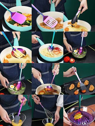 Zestaw przyborów kuchennych opalizujący 37 el