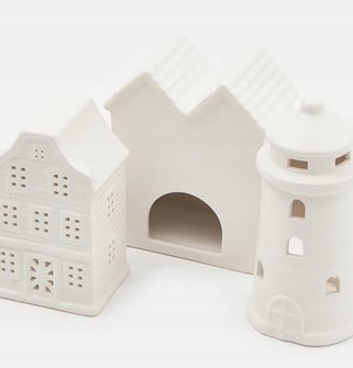 Domek dekoracyjny biały 12 cm