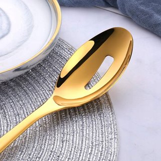 Złote sztućce do serwowania sałatkowe widelec JAKOŚĆ DŁUGIE 3 sztuki