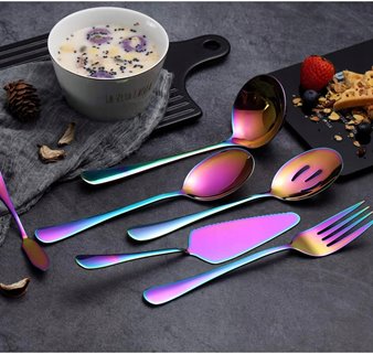 Sztućce do serwowania opalizujące 6 sztuk