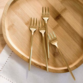 Złote widelczyki 4 sztuki