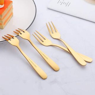 Złote widelczyki 8 sztuk