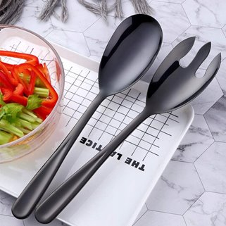 Sztućce do serwowania czarne 30 cm