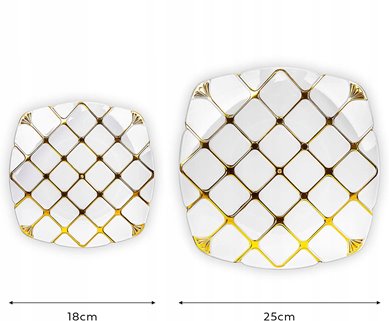 Plastikowe talerze wielorazowe złote 5 szt. DUŻE obiadowe 25 cm