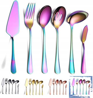 Sztućce do serwowania opalizujące 6 sztuk