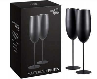 Stalowe kieliszki do szampana czarne 2 sztuki