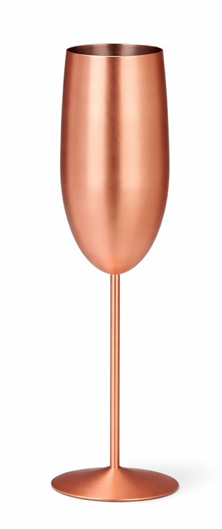 Różowy metalowy kieliszek do szampana Matowy