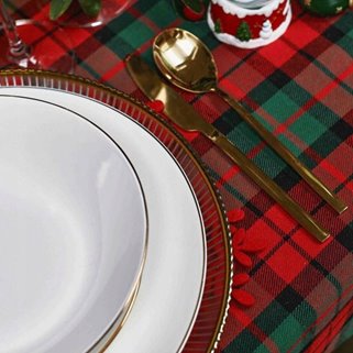 Obrus w kratę Tartan święta Bawełna Świąteczny130x180 bawełniany Homla