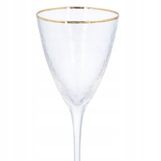 Kieliszki do wina Homla Estella przezroczysty ze złotym rantem 330ml